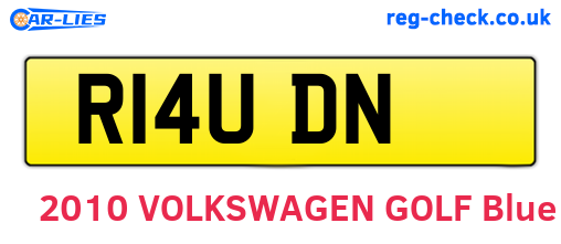 R14UDN are the vehicle registration plates.