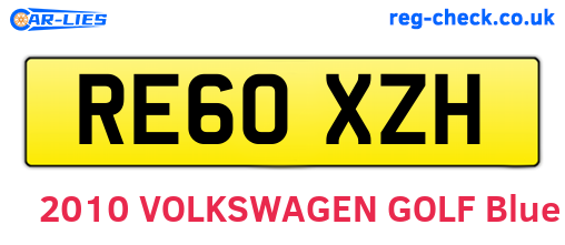 RE60XZH are the vehicle registration plates.