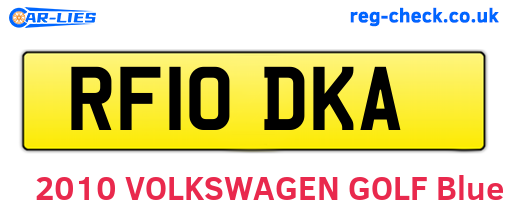 RF10DKA are the vehicle registration plates.