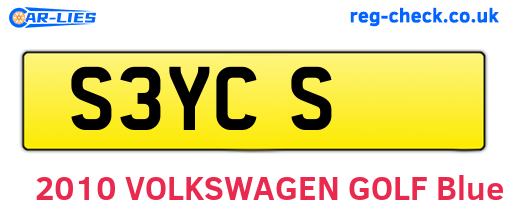 S3YCS are the vehicle registration plates.