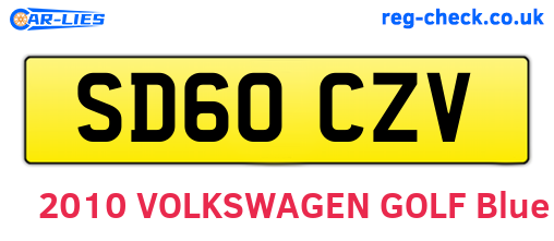 SD60CZV are the vehicle registration plates.