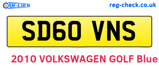 SD60VNS are the vehicle registration plates.