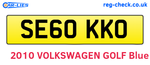 SE60KKO are the vehicle registration plates.