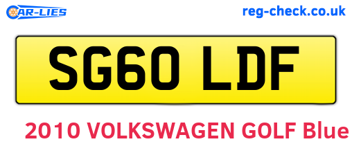 SG60LDF are the vehicle registration plates.