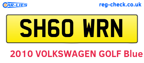 SH60WRN are the vehicle registration plates.
