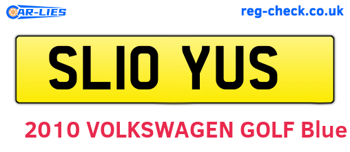 SL10YUS are the vehicle registration plates.