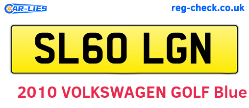 SL60LGN are the vehicle registration plates.