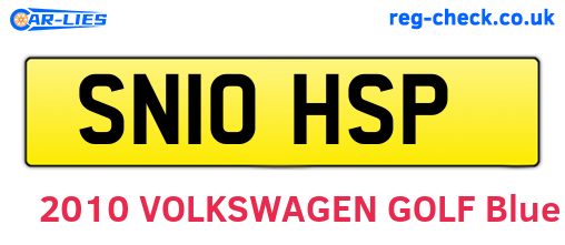 SN10HSP are the vehicle registration plates.