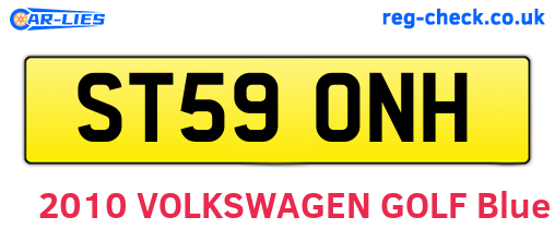 ST59ONH are the vehicle registration plates.