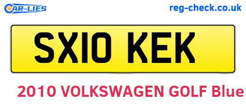 SX10KEK are the vehicle registration plates.