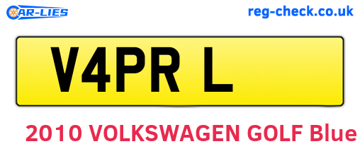 V4PRL are the vehicle registration plates.