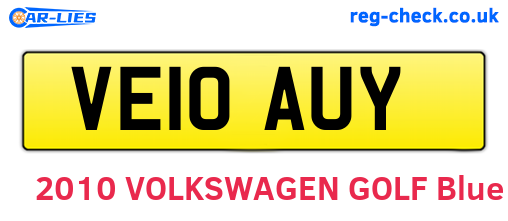 VE10AUY are the vehicle registration plates.