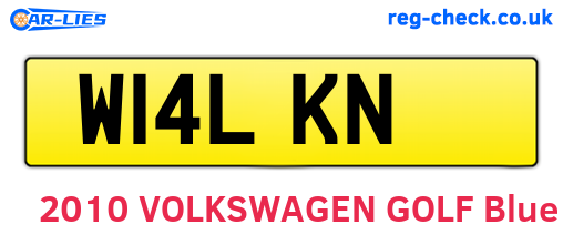 W14LKN are the vehicle registration plates.