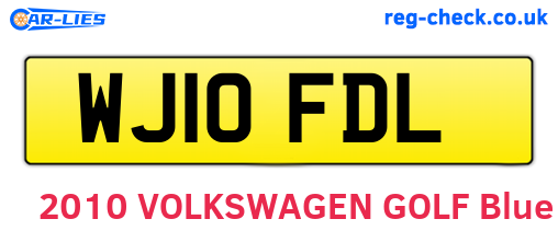 WJ10FDL are the vehicle registration plates.