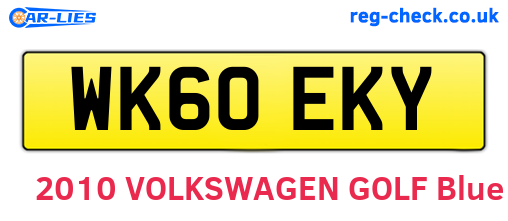 WK60EKY are the vehicle registration plates.