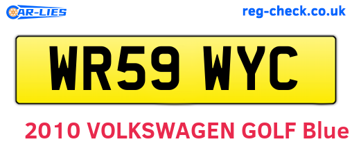 WR59WYC are the vehicle registration plates.
