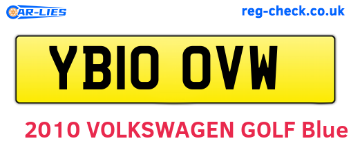 YB10OVW are the vehicle registration plates.