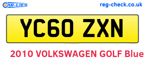 YC60ZXN are the vehicle registration plates.