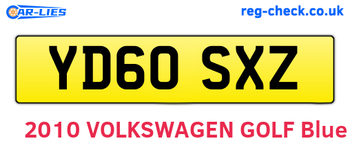YD60SXZ are the vehicle registration plates.