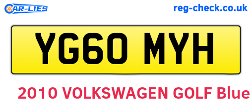 YG60MYH are the vehicle registration plates.