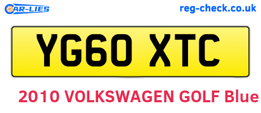 YG60XTC are the vehicle registration plates.