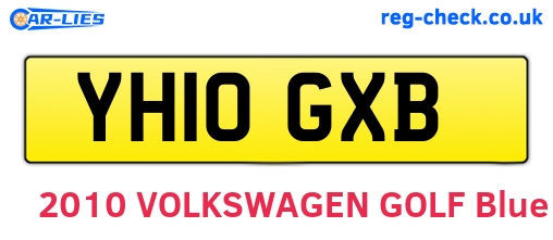 YH10GXB are the vehicle registration plates.