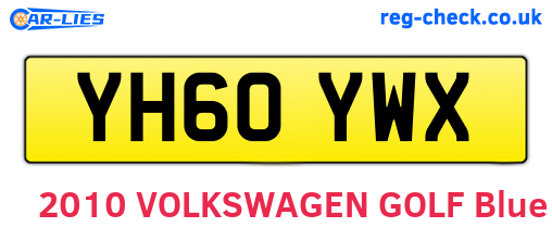 YH60YWX are the vehicle registration plates.
