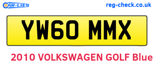 YW60MMX are the vehicle registration plates.