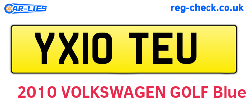 YX10TEU are the vehicle registration plates.