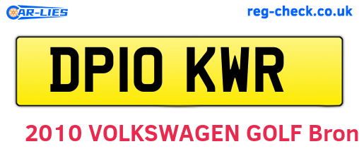 DP10KWR are the vehicle registration plates.