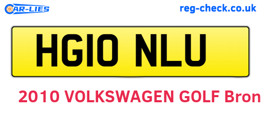 HG10NLU are the vehicle registration plates.