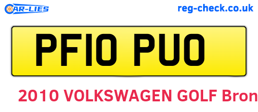 PF10PUO are the vehicle registration plates.