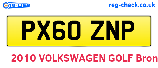 PX60ZNP are the vehicle registration plates.