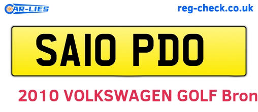 SA10PDO are the vehicle registration plates.