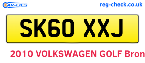 SK60XXJ are the vehicle registration plates.