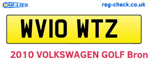 WV10WTZ are the vehicle registration plates.
