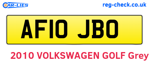 AF10JBO are the vehicle registration plates.