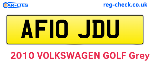 AF10JDU are the vehicle registration plates.