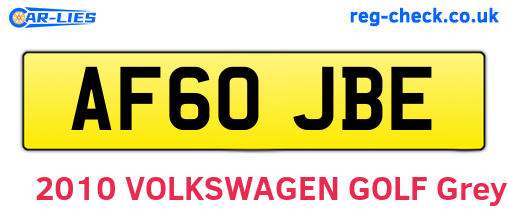 AF60JBE are the vehicle registration plates.