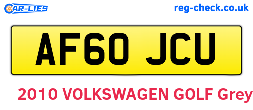 AF60JCU are the vehicle registration plates.
