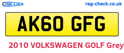 AK60GFG are the vehicle registration plates.