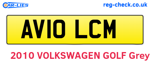 AV10LCM are the vehicle registration plates.