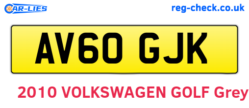 AV60GJK are the vehicle registration plates.
