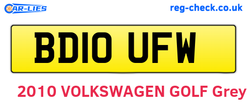 BD10UFW are the vehicle registration plates.