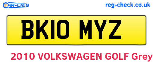 BK10MYZ are the vehicle registration plates.