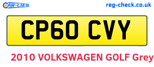 CP60CVY are the vehicle registration plates.