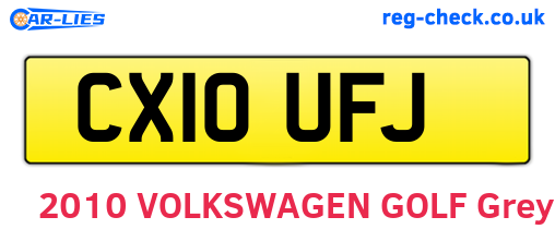 CX10UFJ are the vehicle registration plates.