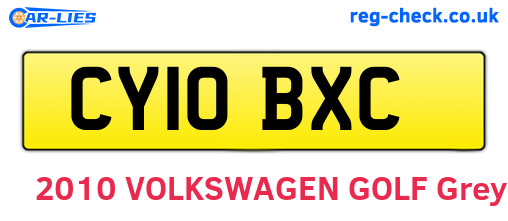 CY10BXC are the vehicle registration plates.