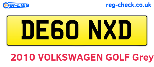DE60NXD are the vehicle registration plates.