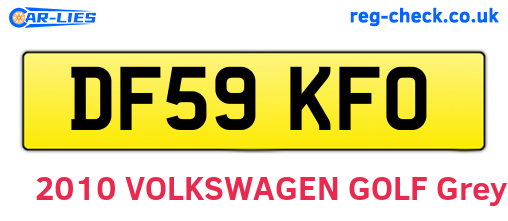 DF59KFO are the vehicle registration plates.